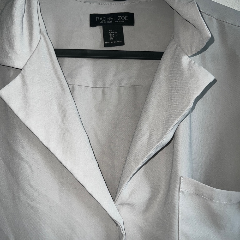 Button up blouse, flowy, short sleeve
